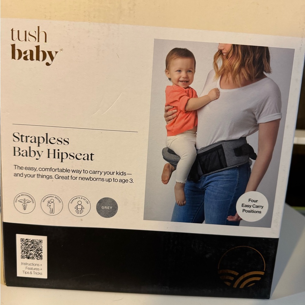 tush baby Strapless Baby Hipseat - Grey